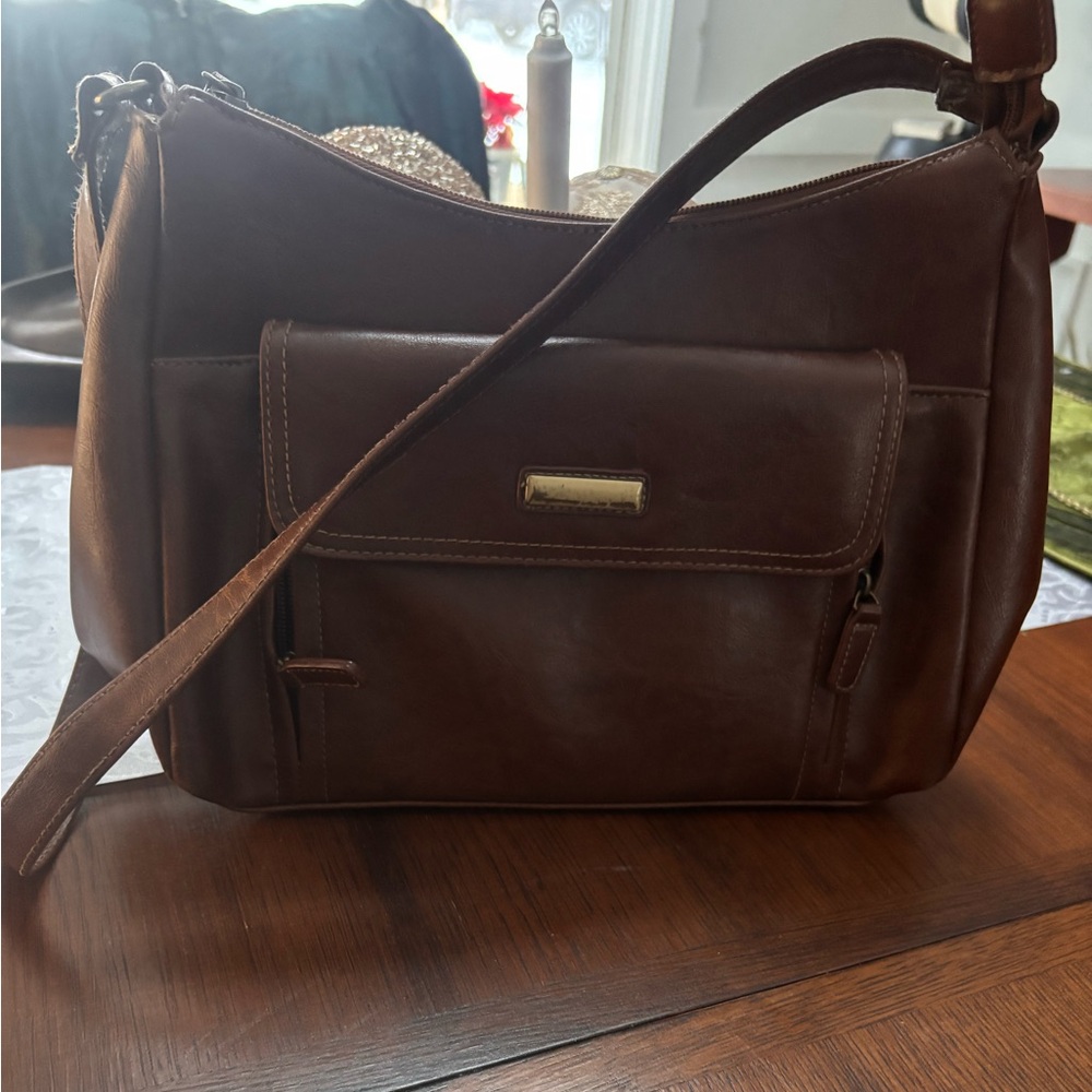 Smartlyte Elegant Brown Leather Shoulder Bag